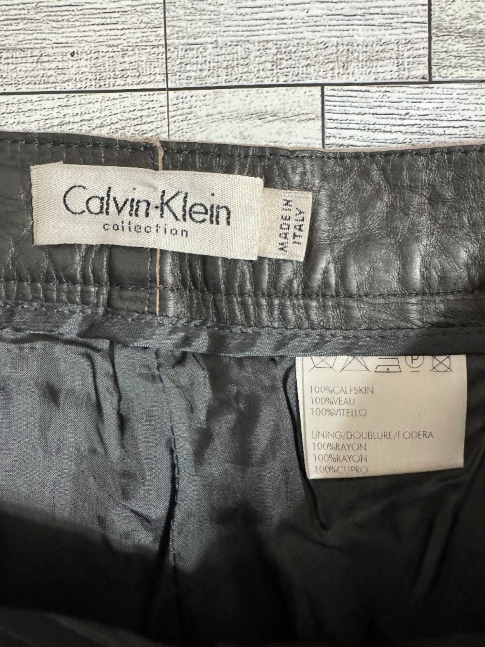 Vintage Calvin Klein Collection Made in Italy 100% Calfskin Leather Pants
